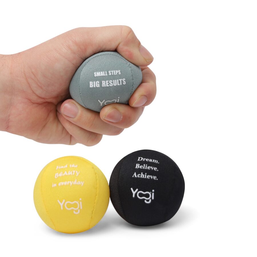 Yogi Stress Ball With Finger Grip Strap – Squeeze Ball For