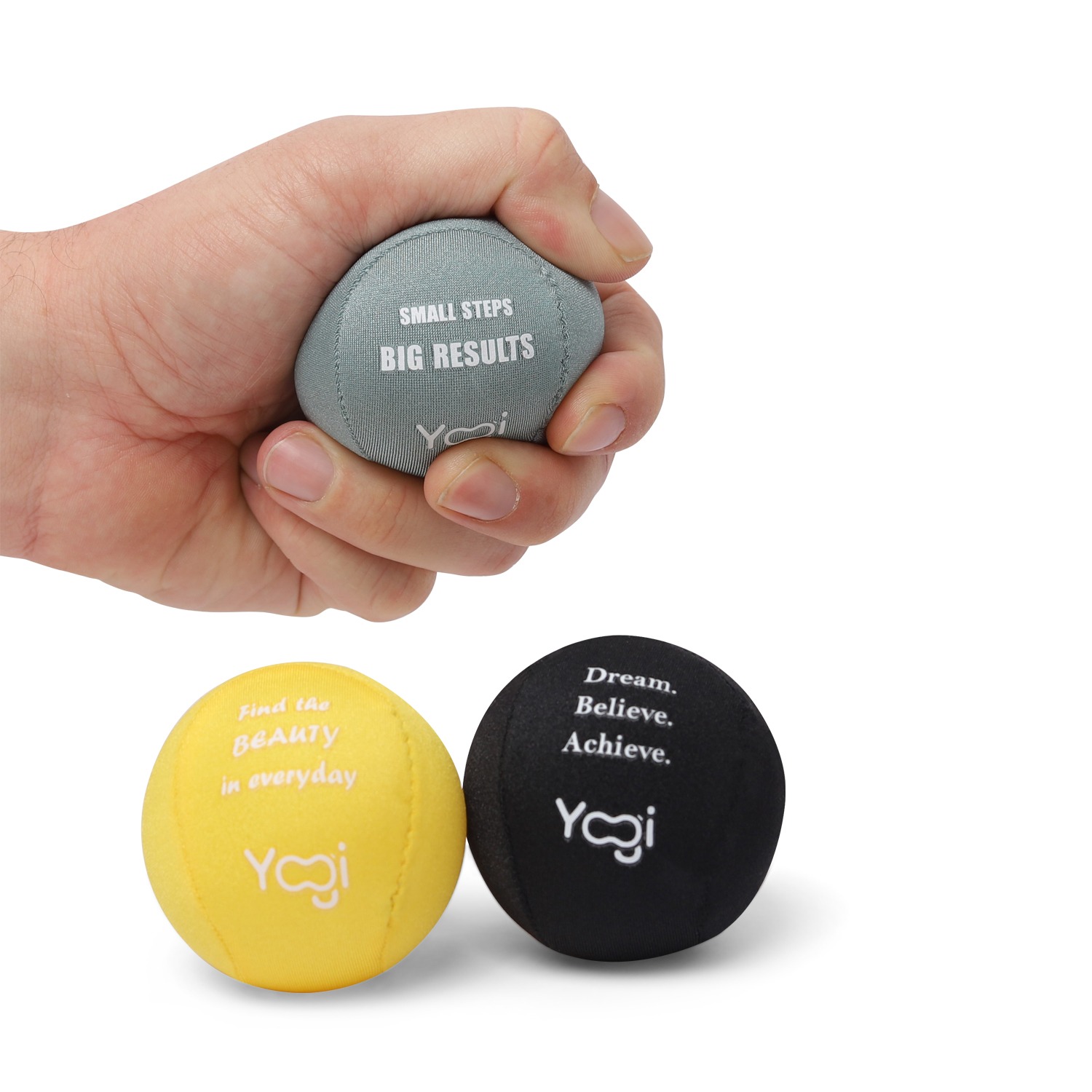 Yogi Stress Balls - fidget toy for Hands Therapy, Comes with inspirational quotes